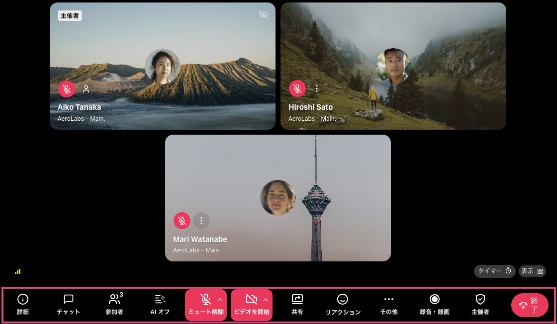 Dialpad Meetings controls