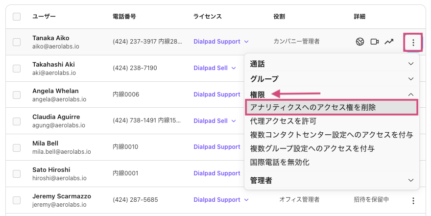 Removing access to analytics