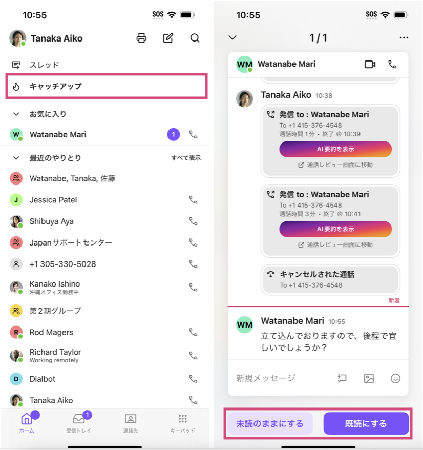 Catchup function in iOS