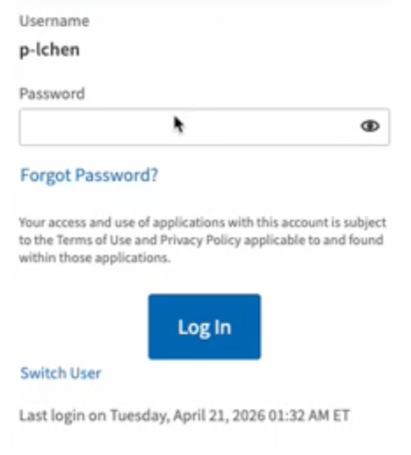 Login screen for athenahealth.