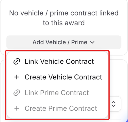 Add Vehicle / Prime menu