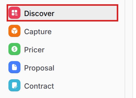Left navigation menu with Discover selected under Modules