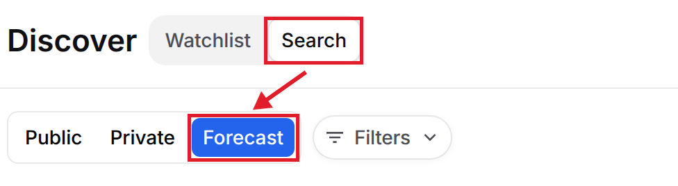Search tab with Forecast selected
