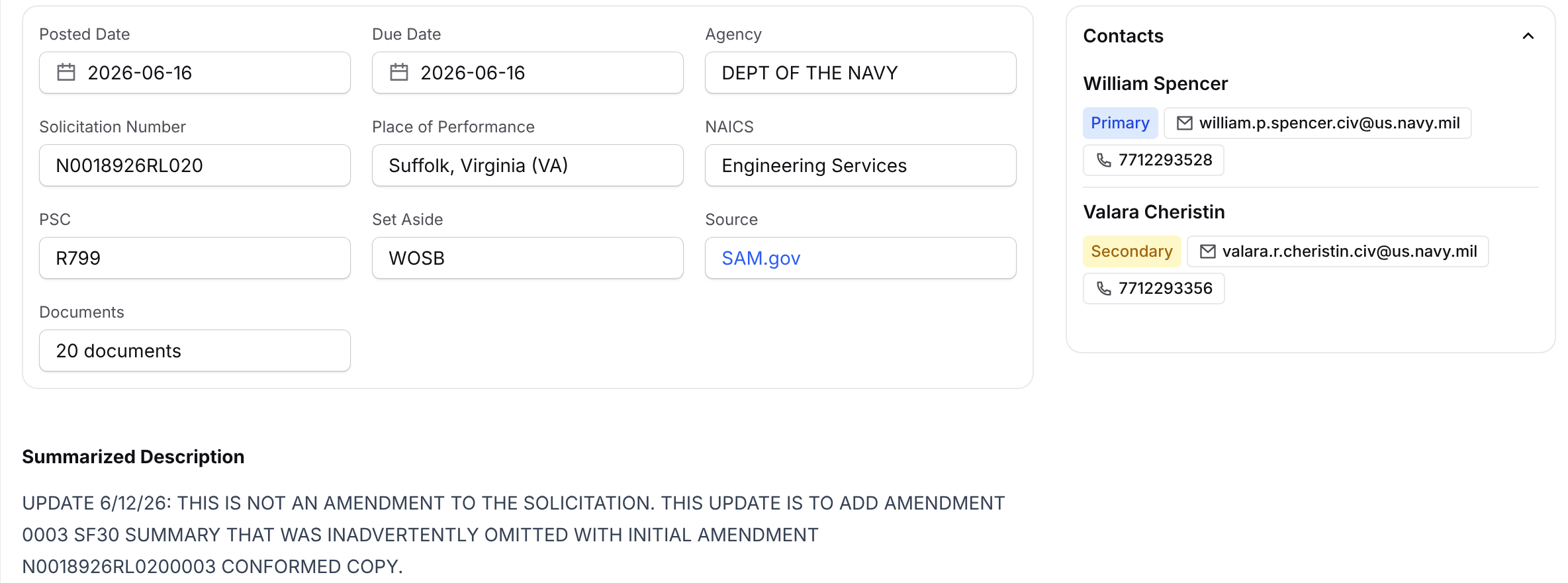 Overview tab with opportunity details and contacts