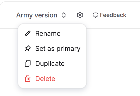 Write-up gear menu with Rename, Set as primary, Duplicate and Delete