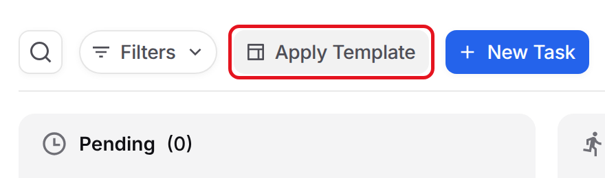 Apply Template on a record Tasks tab