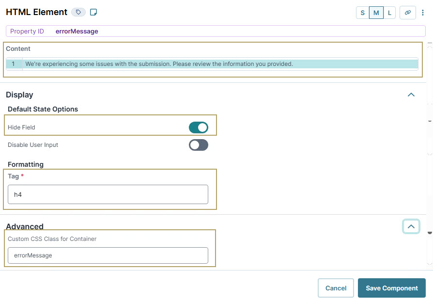 A static image displaying the Error message indicating submission issues and instructions for user review.