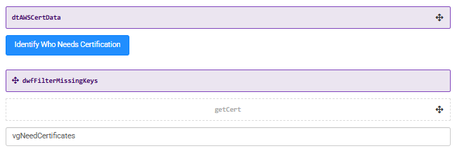 A static image displaying the configuration of the module for explaining updating using the Clean Keys operator.