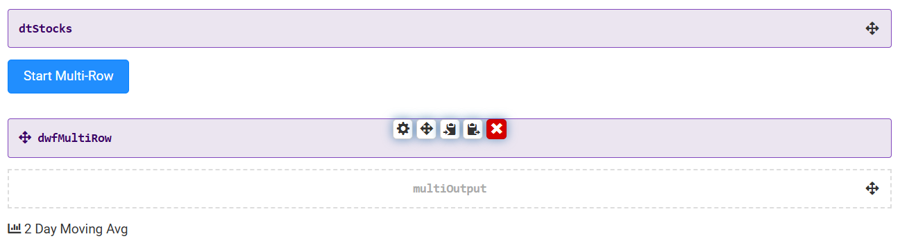 A static image displaying the module definition to explain the Multi-Row operator.