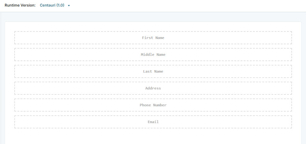 A static image displaying the fields for personal information including name, address, phone number, and email.