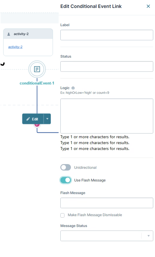A static image displaying the Edit Conditional Event Link.