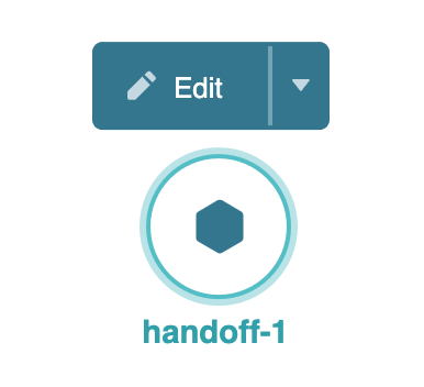 Interface showing an editable option for the 'handoff-1' element in a design tool.