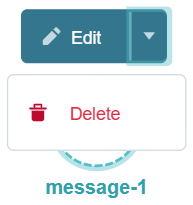 A static image displaying the setting menu of the Message Node.