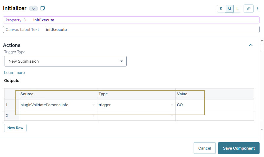 A static image displaying the Configuration settings for a trigger action in the interface.