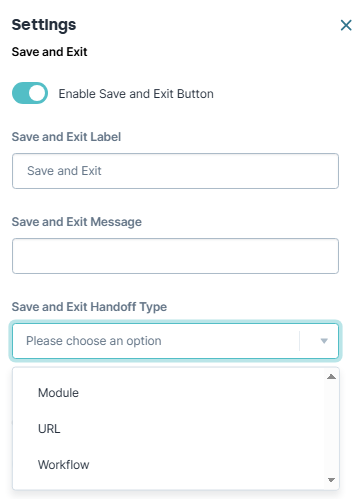 A static image displaying the Save and Exit setting.