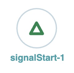 Icon representing signalStart-1 with a triangular shape for signaling purposes.