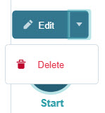 A static image displaying the options to edit or delete an item in a user interface menu.