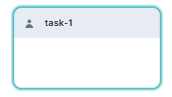 A static image displaying the task node labeled 'task-1' with a user icon displayed above it.