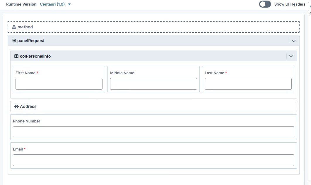 A static image displaying the Form fields for personal information including name, address, phone number, and email.