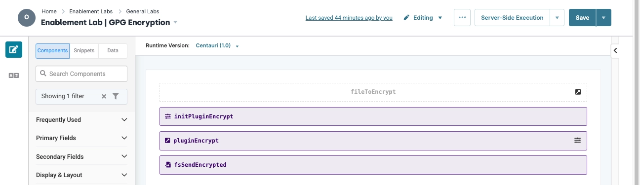 GPG Encryption settings with various plugin options and file encryption fields displayed.