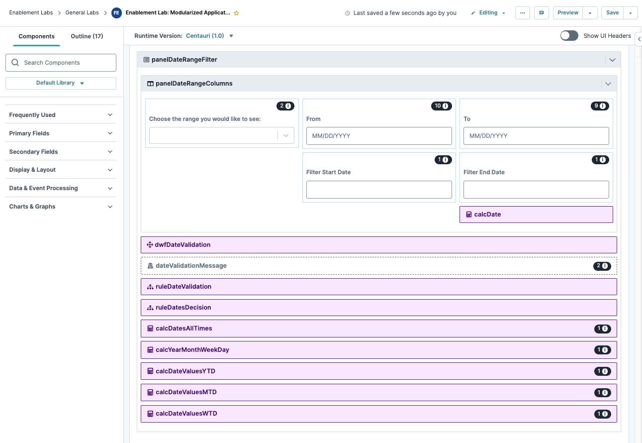User interface for date range filtering with validation messages and calculation options.