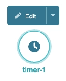 User interface showing a timer labeled 'timer-1' with an edit option.