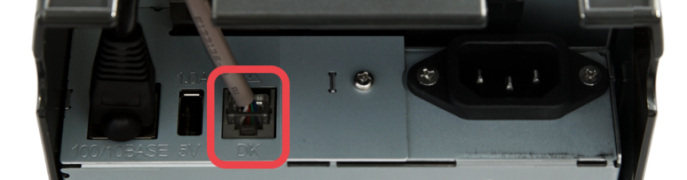 Star TSP100 cash drawer port