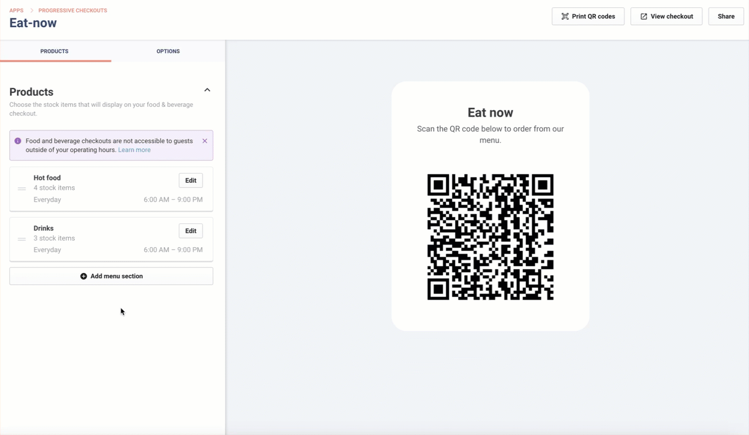 create a menu section.gif