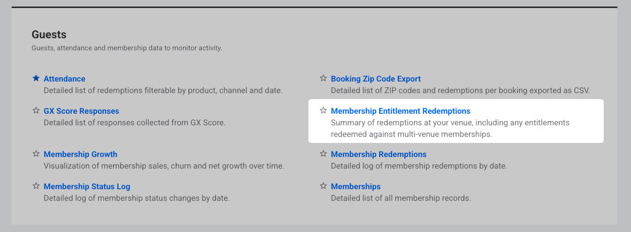 Access the Membership Entitlement Redemptions report