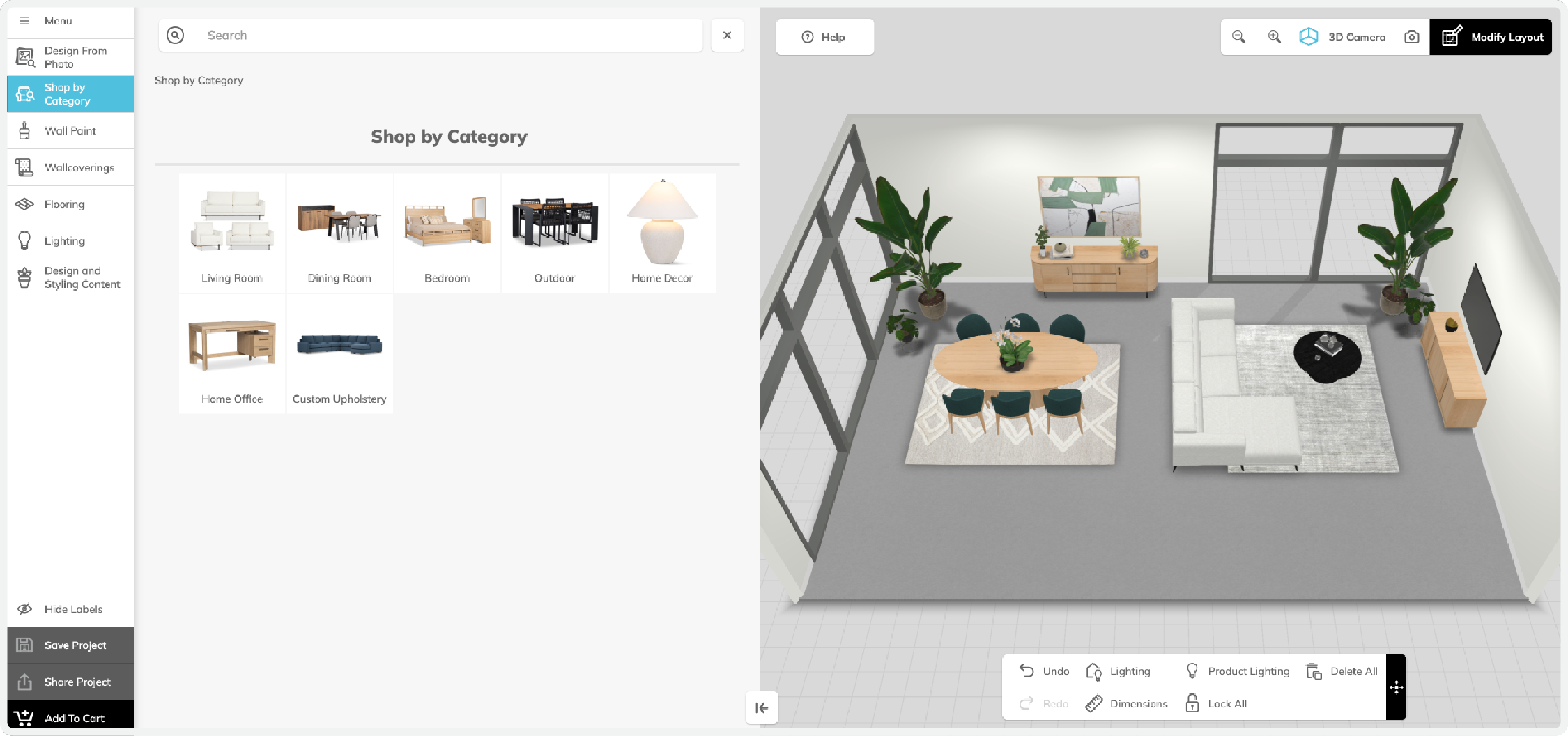 3D Cloud Room Planner for Designers