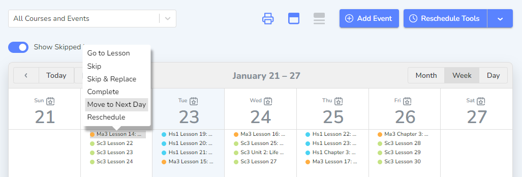 A screenshot of a calendar  Description automatically generated