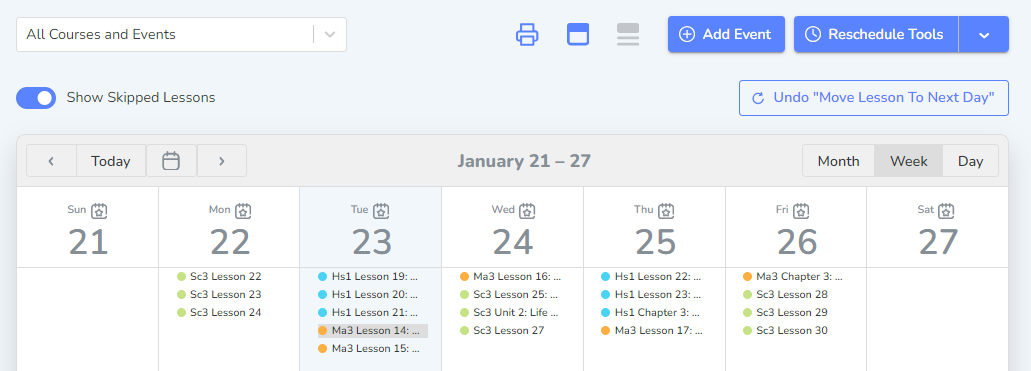 A screenshot of a calendar  Description automatically generated