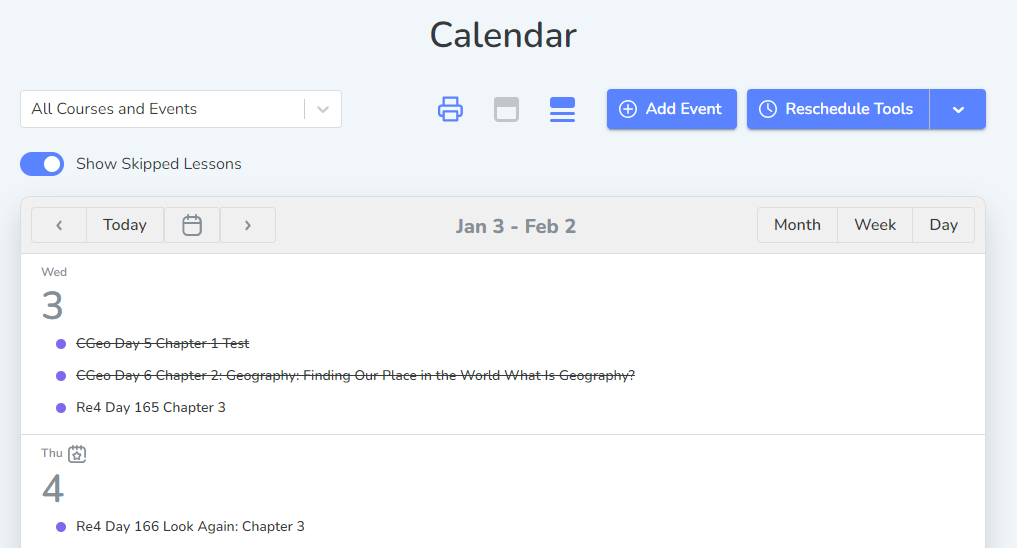 A screenshot of a calendar  Description automatically generated