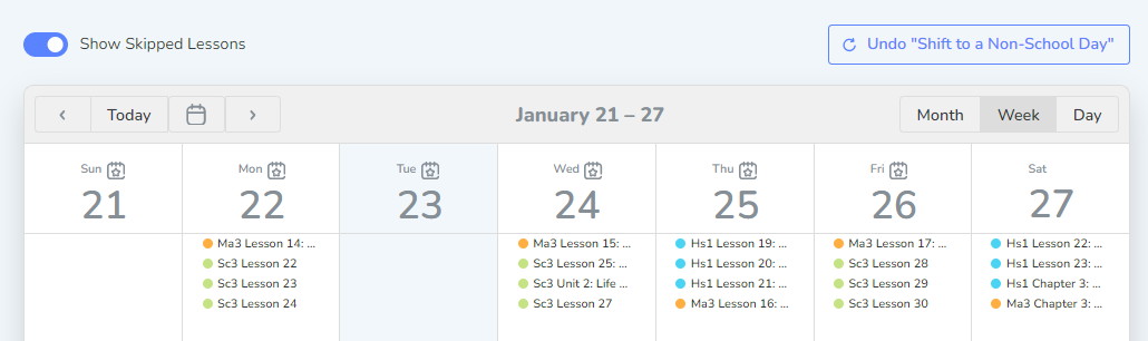 A screenshot of a calendar Description automatically generated