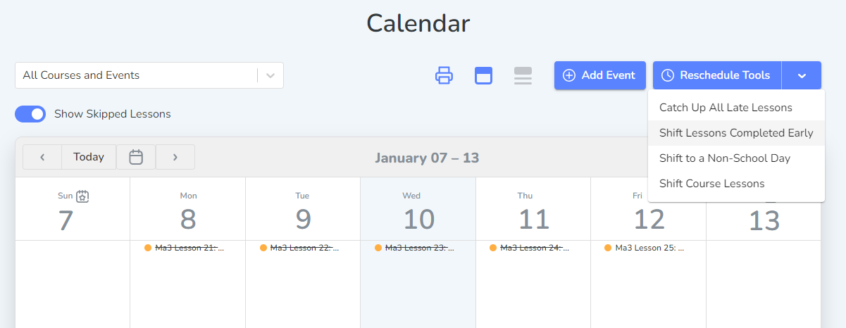 A screenshot of a calendar Description automatically generated