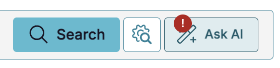 Search and Ask AI buttons with settings icon for user interaction.