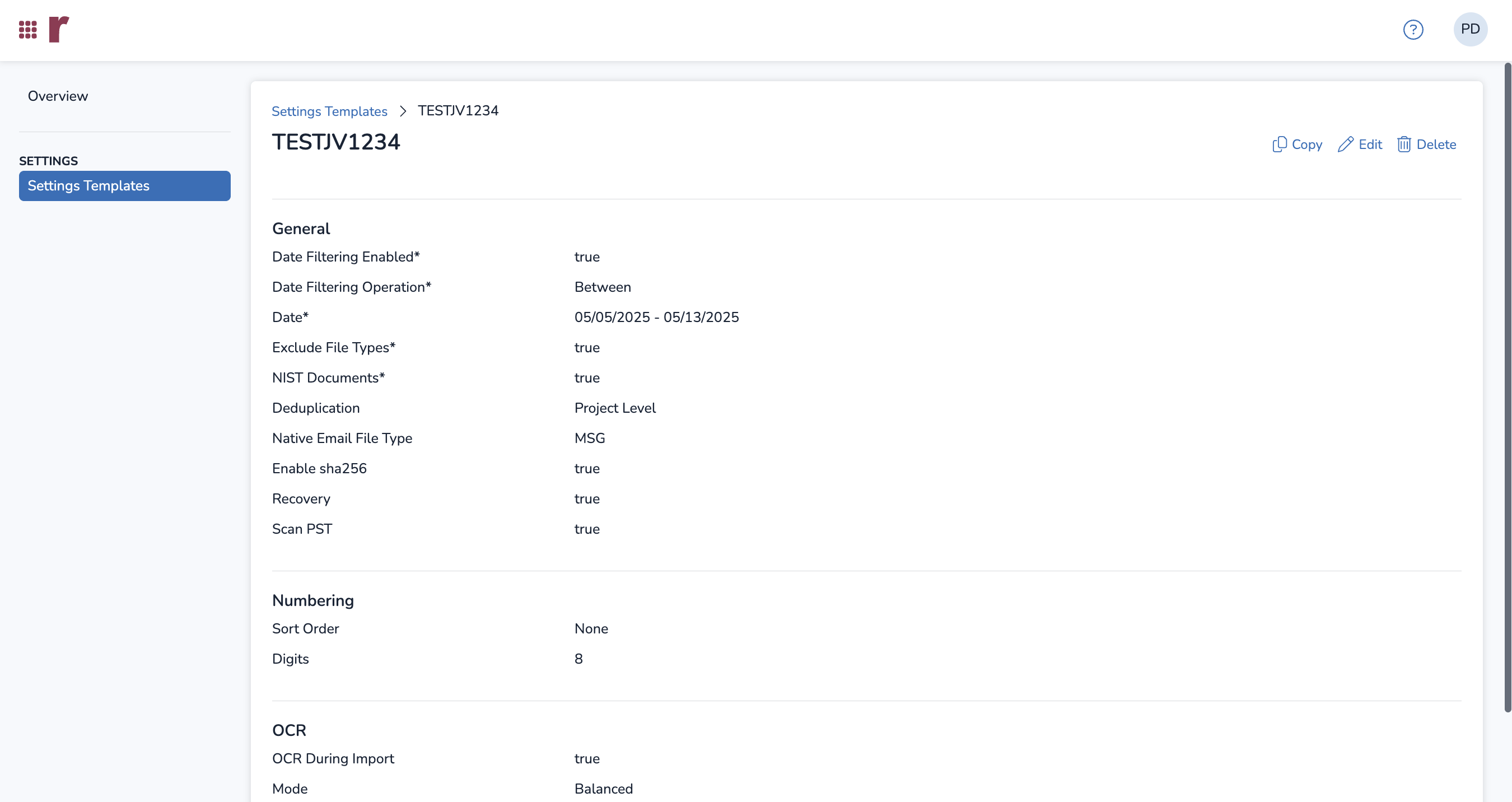 Instance Processing Overview Screen – Web