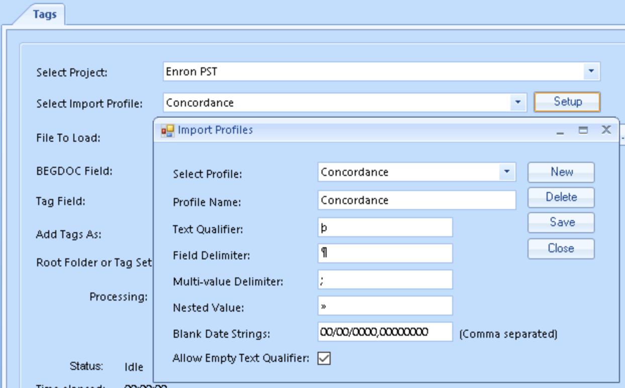 Importing Tags and Work Folders – Review Manager