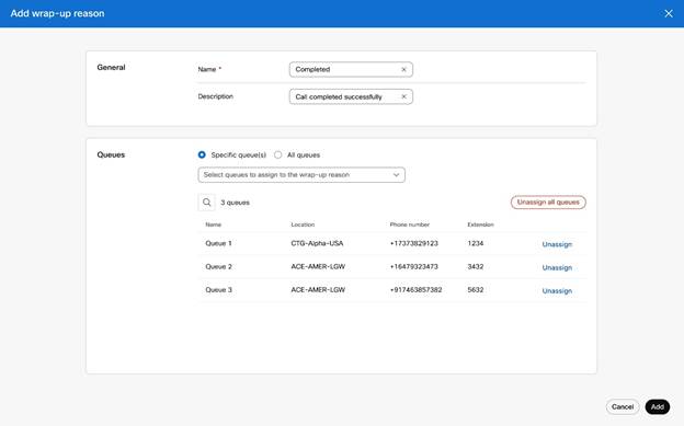 Add wrap-up reason page
