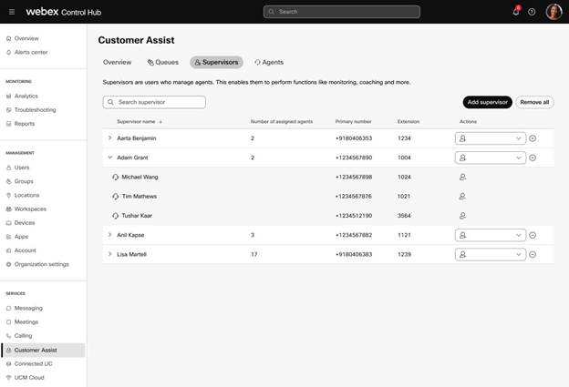 Assign agent to the supervisor role in Control Hub.
