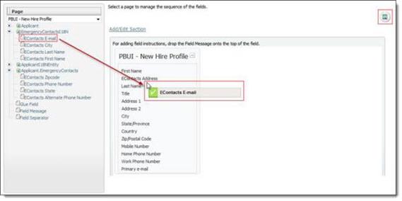 Drag Emergency Contact Fields to PBUI - New Hire Profile Section