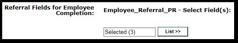 The referral fields for employee completion option