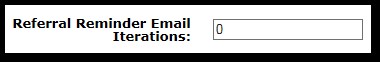 The referral reminder email iterations option