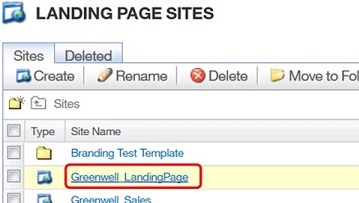 Selecting the Landing Page
