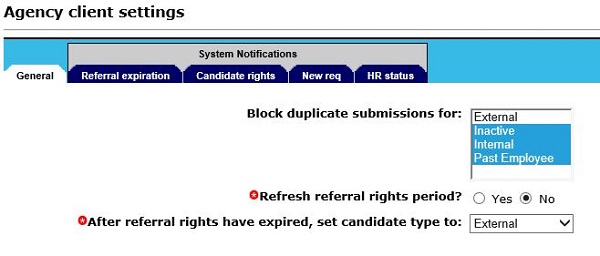 The Agency client settings window