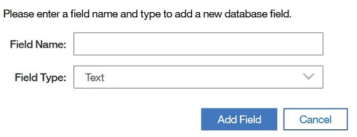 Entering the Field Name and Field Type