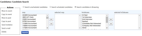 The Candidate Search page