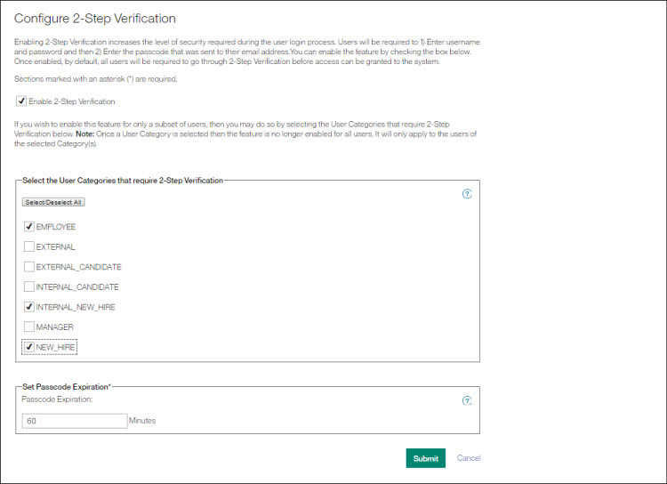 Configure 2-Step Verification page