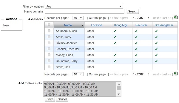 The add assessor window