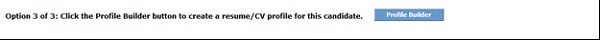 The Resume Profile Builder section